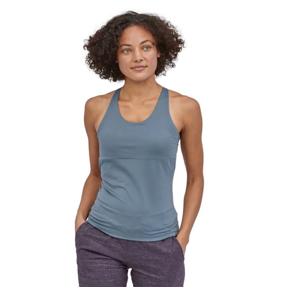 Patagonia Mibra Workout Atheltic Tank in Dusty Blue Plume Haze Size M
